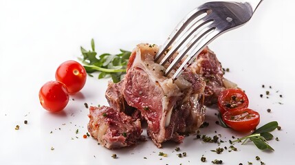 Savory Red Meat Dish with Fresh Herbs and Cherry Tomatoes