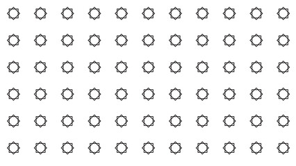 Minimalist Grid Pattern of 8-Pointed Star Icons - Repeating Geometric Vector Background for Elegant...