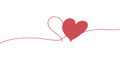 Fototapeta premium A red heart shaped balloon illustration isolated on white background for a happy Valentine's Day celebration of love and romance