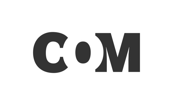 COM logo design. Initial letter C O M bold font style for tech startups, consulting, corporate branding. Creative company name, headlines typography identity, trendy logotype.