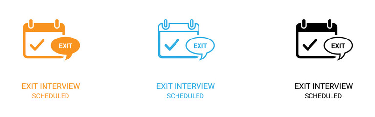 Obraz premium Exit interview scheduled icons