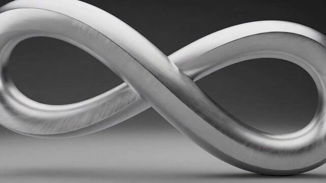 Shiny llic infinity symbol on a gradient background, representing endless possibilities and connections.