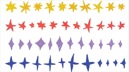 Fototapeta premium Yellow Hand Drawn Sketchy Stars Flat Vector Illustration