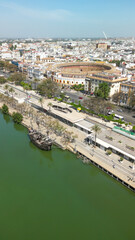 Fototapeta premium Breathtaking aerial view of Seville, Spain, highlighting its rich architectural heritage