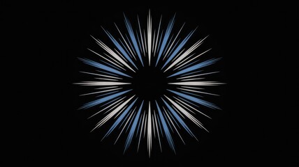 Fototapeta premium Dynamic blue and white explosion on black background