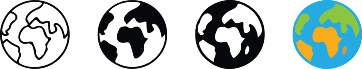 earth globe four icon set vector illustration collection  © Ammara