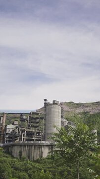 DARLAGHAT, INDIA - JANUARY 18, 2026: An aerial/high-angle view of the UltraTech Cement Factory industrial plant in Bagha, Himachal Pradesh