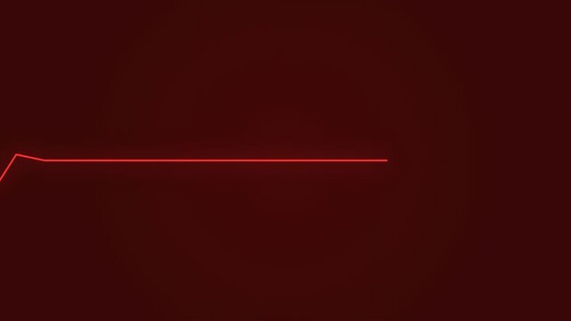 Red Line Moving Across Dark Background.