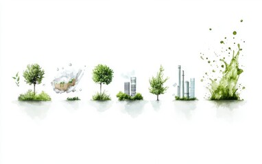 Fototapeta premium Transformation of Nature Through Urban Development and Green Space