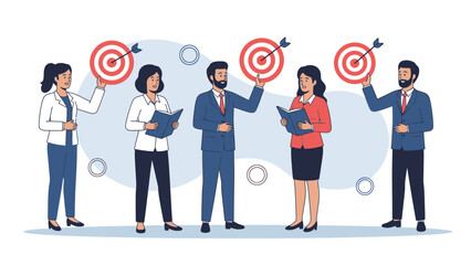Obraz premium Business Team Achieving Goals Together, Strategy and Success Concept