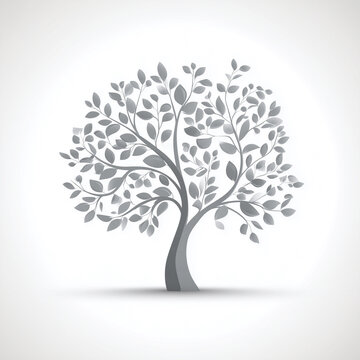 Baum Silhouetten und abstrakte Baum Illustration minimalistisch Natur Design Set modern