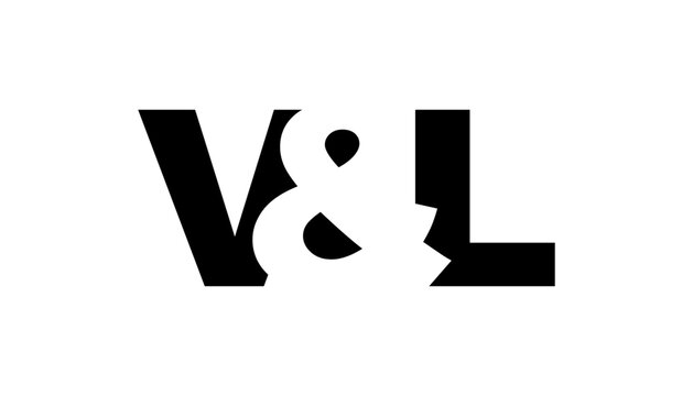 VL logo design in bold style. Black white identity symbol. Modern typography emblem. Corporate branding icon.