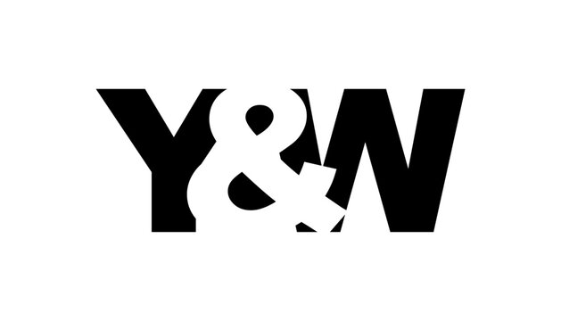 YW logo design in bold style. Black white identity symbol. Modern typography emblem. Corporate branding icon.