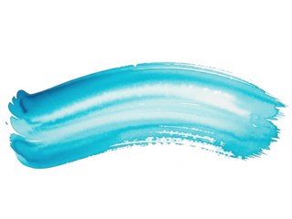 Turquoise paint stroke isolated on transparent background