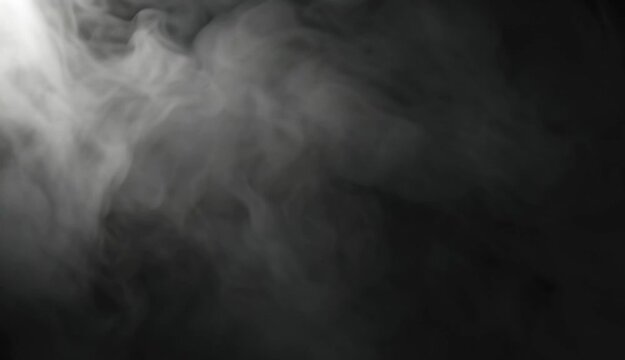 Minimalist cinematic opening, light shadows moving within thick fog