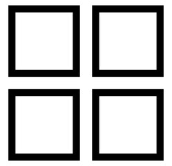This sleek, minimalist icon shows four square frames in a grid, representing organization and structure. Perfect for UI design, app menus, and professional digital navigation themes.