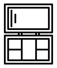 Minimalist black and white line art vector of an open cosmetic makeup palette with a mirror. Ideal for beauty tutorials, fashion apps, and professional salon branding or digital icons.