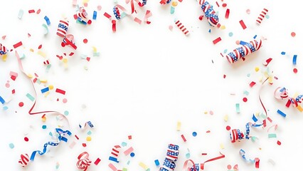 Naklejka premium President's day celebrations with patriotic confetti and streamers