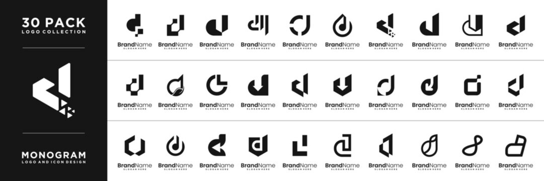 Letter d logo initial design template collection.