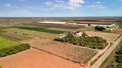 Scenic aerial countryside near Carnarvon Australia with Gascoyne River and green vegetation © jovannig