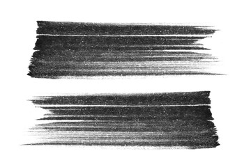 Hand drawn Set of long wide marker strokes isolated on transparent. Collection of black and white texture marker footprint isolated on a transparent background. Raster stock illustration