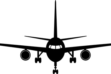 Airplane front view silhouette icon, Airplane Vector, plane icon vector illustration