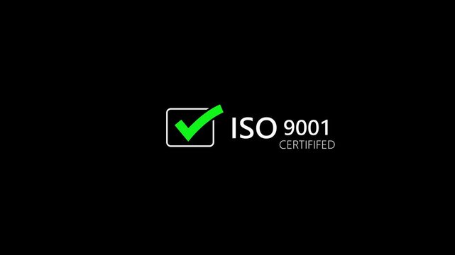 ISO 9001 quality management system concept.checkmark ISO 9001 certification