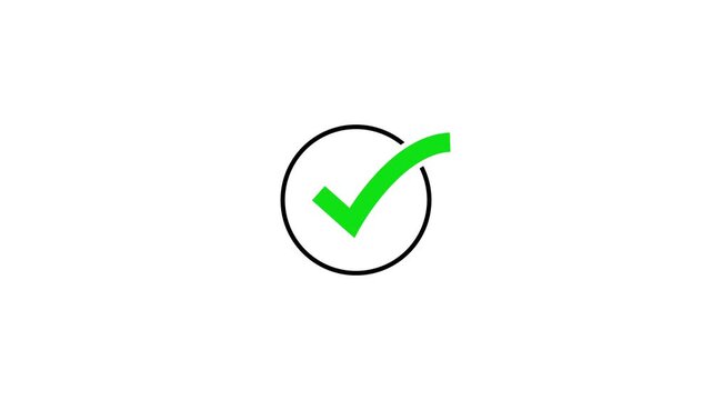 green checkmark icon.white background.