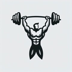Muscular man lifting heavy weights with determination and strength