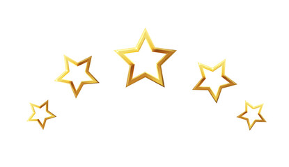 Five stars icon. Stars rating review icon.Vector stars set of realistic metallic golden stars isolated on white background. Symbol wye of leadership. Vector illustration