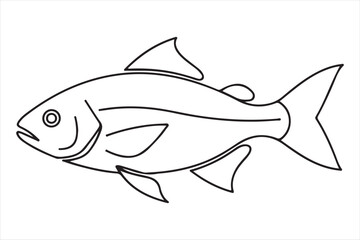 Obraz premium Illustrated fish drawing Vector