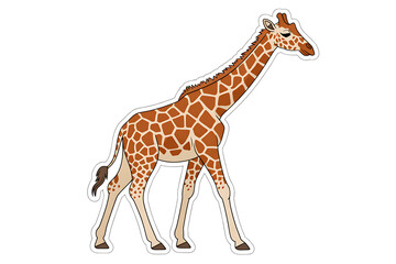 Fototapeta premium Cartoon giraffe illustration with brown spots
