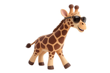 Obraz premium Cartoon giraffe with sunglasses