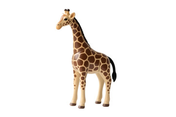 Obraz premium Toy giraffe with brown spots, standing tall