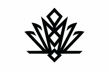 3D vector illustration of a crown of thorns icon on a black background featuring a blue crystal snowflake star design for winter holiday decoration and Christmas art elements