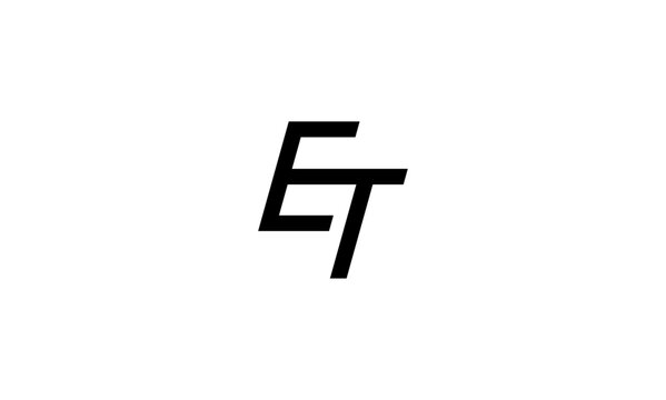 ET initial letters logo or ET monogram