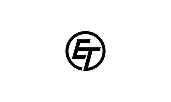 ET initial letters logo or ET monogram