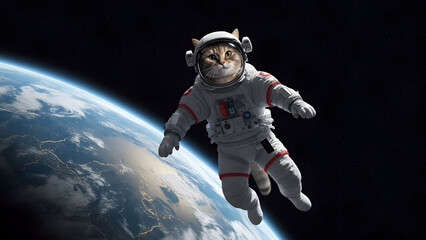 Astronaut floating in space with a stunning view of earth