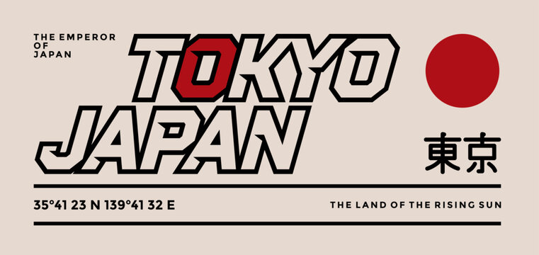 Tokyo, Japan modern and stylish typography slogan. Abstract design vector for print tee shirt, typography, apparels, background, poster and other uses.