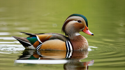 Fototapeta premium Tranquil Waters, Vibrant Plumage