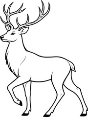 Black and white of a deer with large antlers animal wildlife