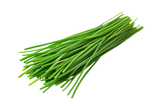 bunch of fresh green wild chives isolated on white or transparent png