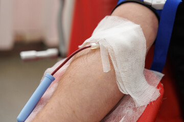 blood donation self capture of arm