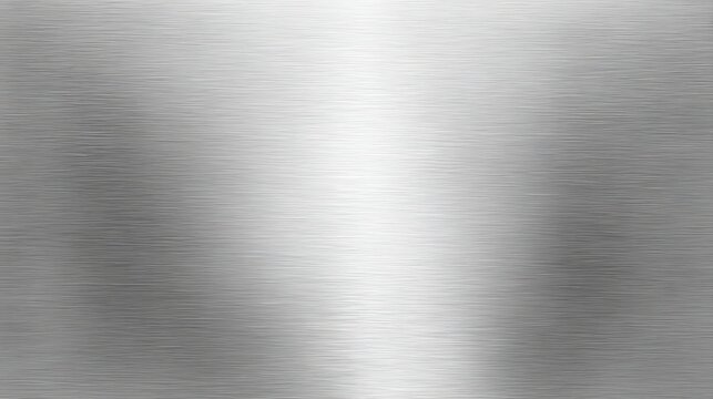 High quality brushed metal texture with horizontal linear scratches and bright reflective highlights on a silver steel surface suitable for industrial design and modern metallic background projects