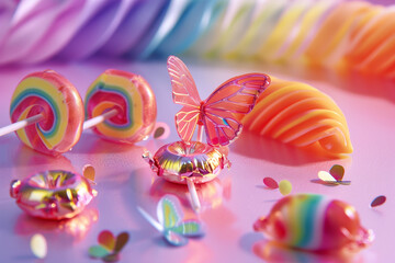 Y2K Aesthetic Food Photography with Candy and Gel Pens