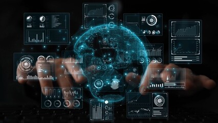 Real-time global data analytics dashboard visualizing insights from interconnected systems for decision-making, business analytics, and digital transformation Marrow