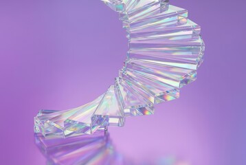 Crystal DNA double helix structure on purple background