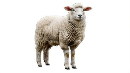 Fototapeta premium A sheep standing alone on transparent background
