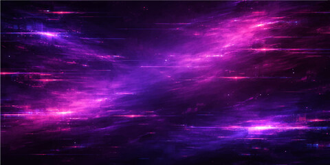 An abstract space background featuring a purple and blue nebula with glowing stars and motion energy patterns for a creative night sky wallpaper design © Faysal