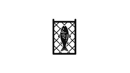 Fish in a Net Illustration